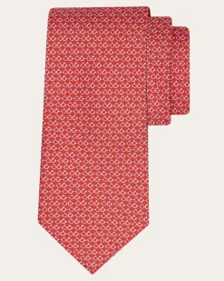 Herren Seidenkrawatte mit Gancini square-Print Rot