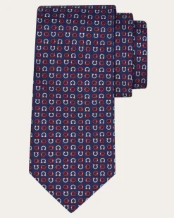 Herren Seidenkrawatte mit Gancini-Print Blau