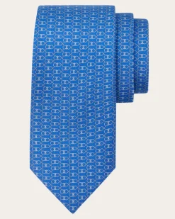 Herren Seidenkrawatte mit Gancini-Print Blau