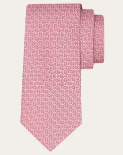 Herren Seidenkrawatte mit Gancini-Kreis-Print Rosa