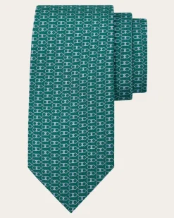 Herren Seidenkrawatte mit Gancini-Print Grün
