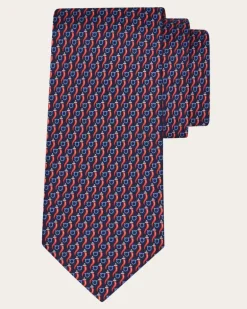 Herren Seidenkrawatte mit Good Luck-Print Blau