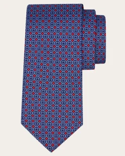 Herren Seidenkrawatte mit Herzen-Gancini-Print Blau