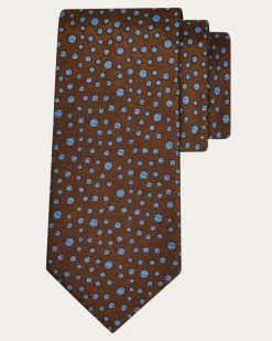 Herren Seidenkrawatte mit Pünktchen-Print - Infinite Inspirations Braun
