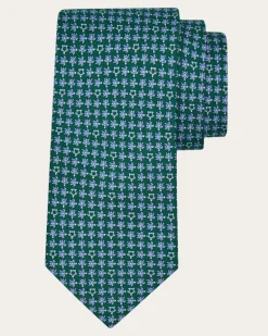 Herren Seidenkrawatte mit Schildkröten-Print Grün