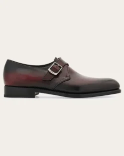 Herren Single-Monkstrap in Tramezza-Machart Rot Größe