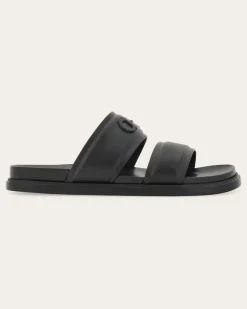 Herren Slide mit Gancini-Ornament Schwarz Größe