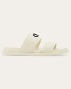 Herren Slide mit Gancini-Ornament Weiß Größe