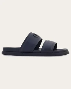 Herren Slide mit Gancini-Ornament Blau Größe
