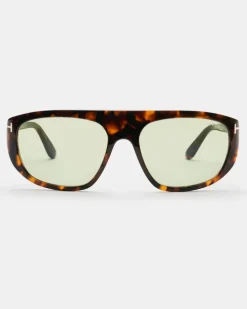 Herren - Sonnenbrille 'Edward' dunkelbraun gemustert/oliv