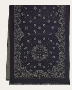Herren Stola mit Arabesque-Print Blau