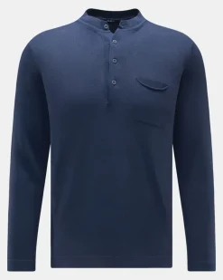 Herren - Strick-Henleyshirt 'Foggy' navy