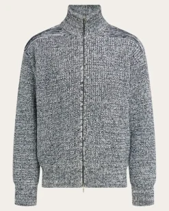 Herren Strickjacke mit Reißverschluss Weiß