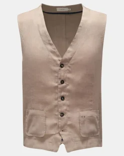 Herren - Weste 'Linen Tencel Travel Gilet' beige
