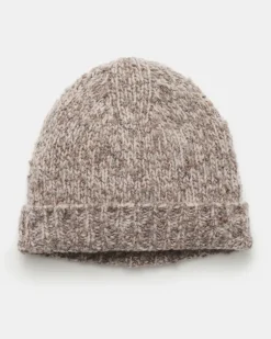 Herren - Wollmütze 'Handknit Hat' graubraun/beige