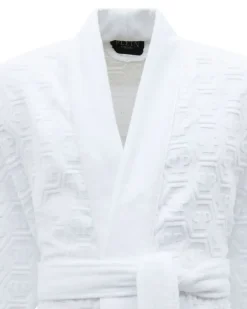 Hexagon Kimono-Bademantel - Weiß