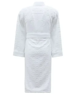 Hexagon Kimono-Bademantel - Weiß