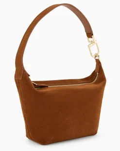 Hobo Bag la Prima Soft im Mini-Format aus Veloursleder Kamel
