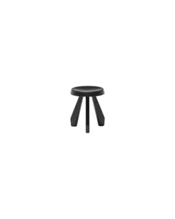 Hocker i Maestri - Schwarz - Getöntes Eichenholz - Designer Charlotte Perriand
