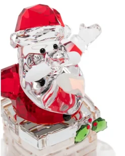 Holiday Cheers Santa Claus Kaminkristallfigur (6cm x 6cm) - Rot