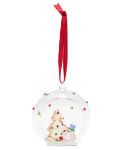 Holiday Cheers Schneemann mit Kristallbaum (7cm x 7cm) - Nude