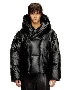 Hooded Steppjacke aus beschichtetem Gewebe - Winterjacken - Herren - Schwarz