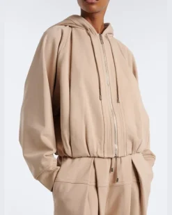 Hoodie aus Baumwoll-Jersey Beige