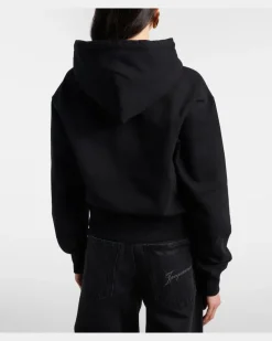 Hoodie aus Baumwoll-Jersey Schwarz