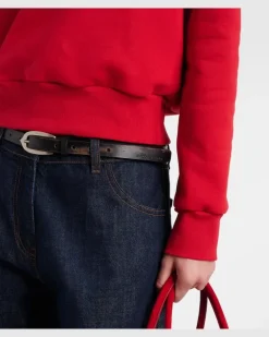 Hoodie aus einem Baumwollgemisch Rot