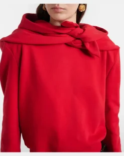 Hoodie aus einem Baumwollgemisch Rot