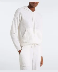 Hoodie aus Kaschmir Weiß