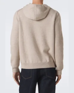 Hoodie aus Wolle und Cashmere Beige