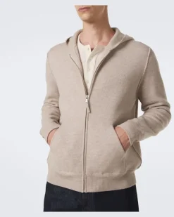 Hoodie aus Wolle und Cashmere Beige