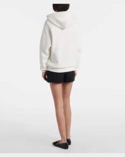 Hoodie Chez Valentino aus Baumwoll-Jersey Weiß