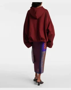 Hoodie Hannett aus Baumwolle Burgunderrot