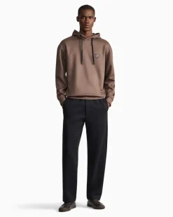 Hoodie im Regular Fit aus Double Jersey mit Kordelzug Braun