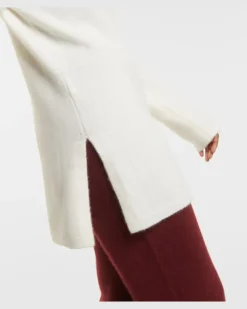Hoodie Lunn aus Cashmere und Seide Weiß