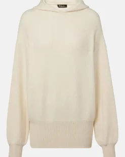 Hoodie Mersey aus Kaschmir Weiß