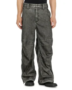 Hose aus Material mit distressed-Effekt - Hosen - Herren - Grau