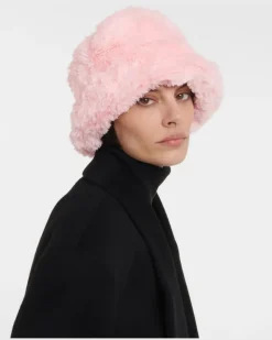 Hut aus Faux Fur Rosa