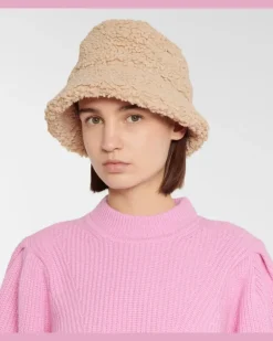 Hut aus Teddyfleece Beige