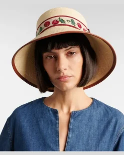 Hut Cherryfic aus Stroh Beige