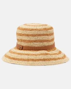 Hut VLogo aus Raffiabast Beige