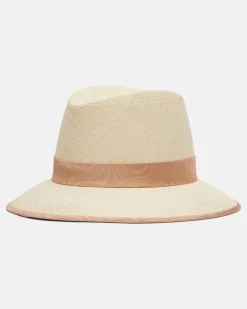 Hut VLogo aus Stroh Beige