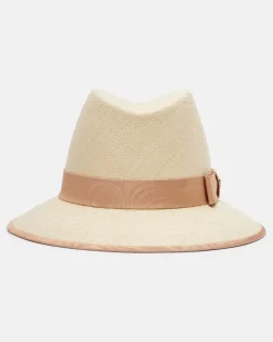Hut VLogo aus Stroh Beige