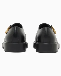 Icon Chunky Monkstrap aus genarbtem Leder Schwarz