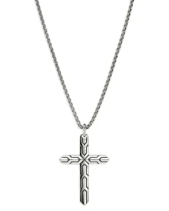 Icon 50 Sterlingsilber-Halskette mit Kreuzanhänger