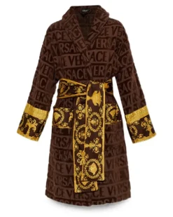I Love Baroque Morgenmantel mit Logo-Print - Braun