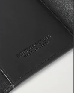 Intrecciato Leather and Silver-Tone Key Holder Case Black