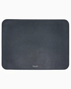 iPad-Hülle aus genarbtem Kalbsleder Schwarz
